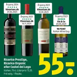 Coop 365 Ricarico Prestige, Ricarico Organic eller Castel del Lago tilbud
