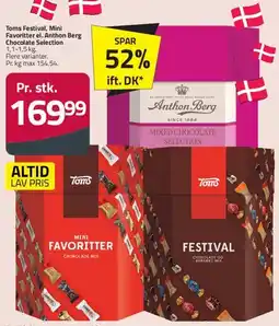 Fleggaard Toms Festival / Mini Favoritter / Anthon Berg Mixed Chocolate Selection tilbud