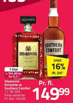 Fleggaard Disaronno Amaretto / Southern Comfort tilbud