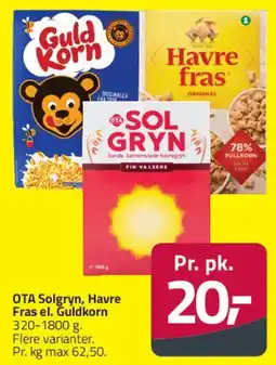 Fleggaard OTA Solgryn, Havre Fras & GuldKorn tilbud