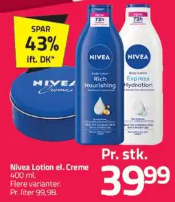Fleggaard Nivea Lotion / Creme tilbud