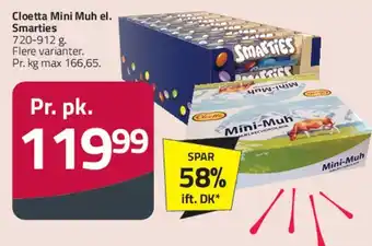 Fleggaard Cloetta Mini Muh / Smarties tilbud