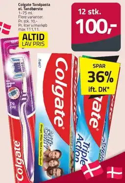Fleggaard Colgate Tandbørste / Tandpasta tilbud