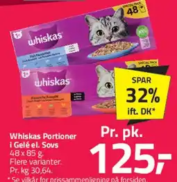 Fleggaard Whiskas Portioner / Whiskas kattemad tilbud
