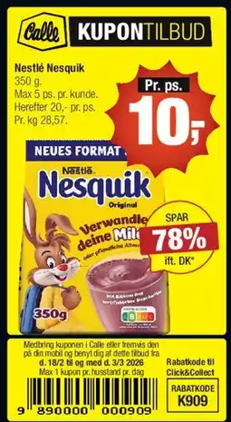 Calle Nestlé Nesquik (350 g) tilbud