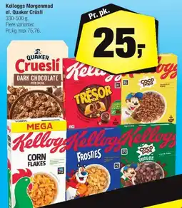 Calle Kellogg's / Quaker Cruesli Morgenmad (forskellige kornprodukter) tilbud