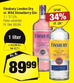 Calle Finsbury London Dry / Wild Strawberry Gin tilbud