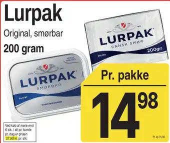 ABC Lavpris Lurpak tilbud