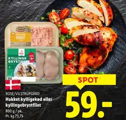 Lidl ROSE/VILSTRUPGÅRD Hakket kylligekød eller kyllingebrystfilet tilbud