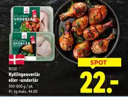 Lidl ROSE Kyllingeoverlår eller -underlår tilbud