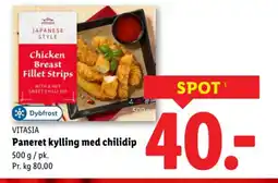 Lidl VITASIA Paneret kylling med chilidip tilbud