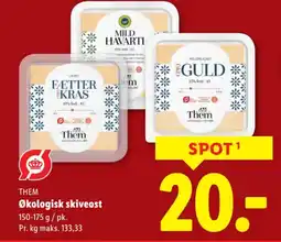 Lidl THEM Økologisk skiveost tilbud