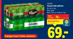 Lidl TUBORG Classic eller pilsner tilbud