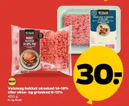 Netto Velsmag hakket oksekød 14-18% eller okse- og grisekød 8-12% tilbud