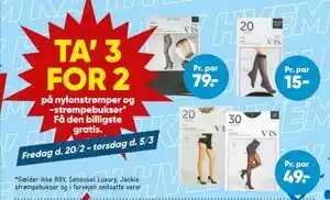 TA’ 3 FOR 2 på nylonstrømper og -strømpebukser* Få den billigste gratis