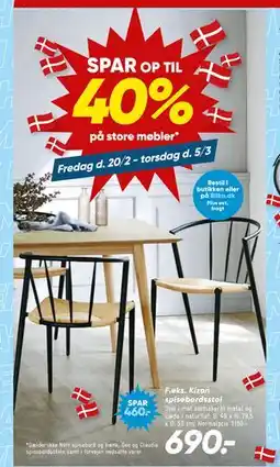 Bilka Kizon spisebordsstol tilbud