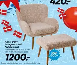 Bilka Dolly loungestol inkl. fodskammel tilbud