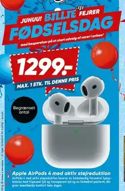 Bilka Apple AirPods 4 med aktiv støjreduktion tilbud