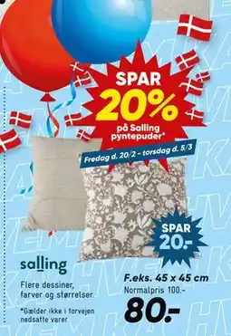 Bilka SPAR 20% på Salling pyntepuder tilbud