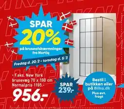 Bilka SPAR 20% på bruseafskærmninger fra Nortiq tilbud