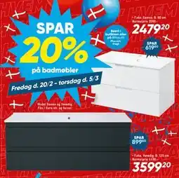 Bilka SPAR 20% på badmøbler tilbud