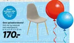 Bilka Geo spisebordsstol tilbud