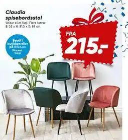 Bilka Claudia spisebordsstol tilbud