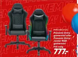 Bilka Prosonic Entry gamerstol eller Prosonic Entry Junior RGB gamerstol tilbud