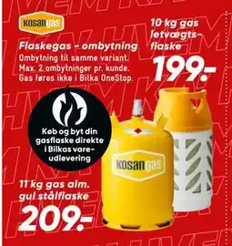 Bilka Flaskegas - ombytning tilbud