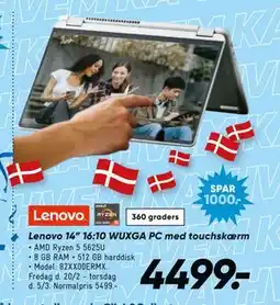 Bilka Lenovo 14” 16:10 WUXGA PC med touchskærm tilbud