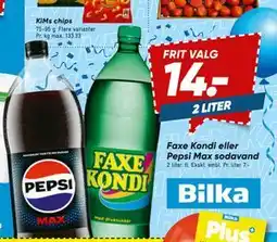 Bilka Faxe Kondi eller Pepsi Max sodavand tilbud