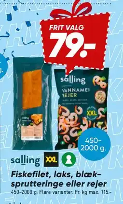 Bilka Fiskefilet, laks, blæksprutteringe eller rejer tilbud