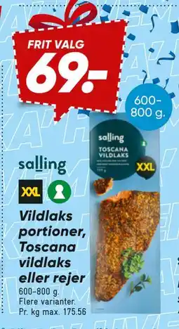 Bilka Vildlaks portioner, Toscana vildlaks eller rejer tilbud