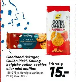 Bilka Goodfood riskager, Gullón Pick!, Salling belgiske vafler, cookies eller mini muffins tilbud