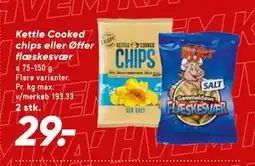 Bilka Kettle Cooked chips eller Øffer flæskesvær tilbud