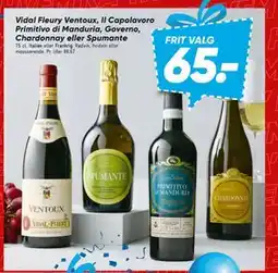 Bilka Vidal Fleury Ventoux, Il Capolavoro Primitivo di Manduria, Governo, Chardonnay eller Spumante tilbud