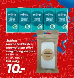 Bilka Salling lommetørklæder, lommeletter eller fnugfri neglewipes tilbud