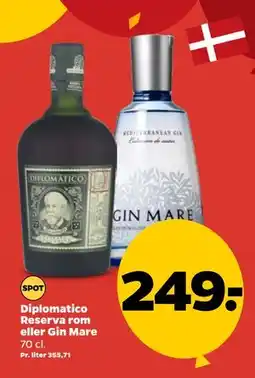 Netto Diplomatico Reserva rom eller Gin Mare tilbud
