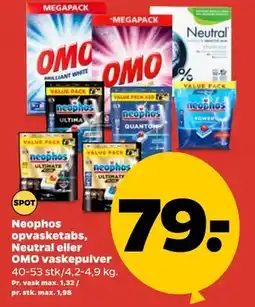 Netto Neophos opvasketabs, Neutral eller OMO vaskepulver tilbud