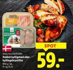 Lidl Hakket kylligekød eller kyllingebrystfilet tilbud