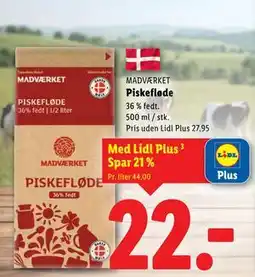 Lidl Piskefløde tilbud