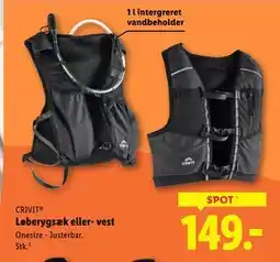 Lidl Løberygsæk eller- vest tilbud
