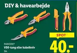Lidl VDE-tang eller kabelkniv tilbud