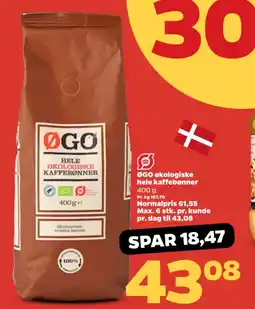 Netto ØGO økologiske hele kaffebønner tilbud