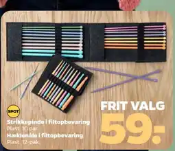 Netto Strikkepinde i filtopbevaring tilbud