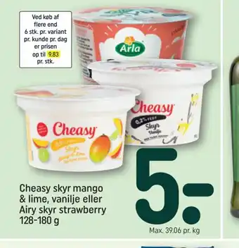 Cheasy skyr mango & lime, vanilje eller Airy skyr strawberry