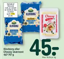 REMA 1000 Klovborg eller Cheasy skæreost tilbud