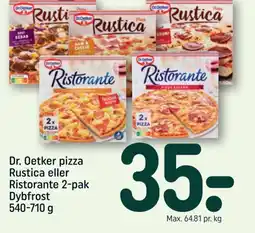 REMA 1000 Dr. Oetker pizza Rustica eller Ristorante 2-pak Dybfrost tilbud