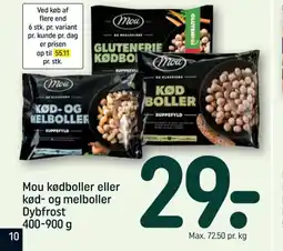 REMA 1000 Mou kødboller eller kød- og melboller Dybfrost tilbud