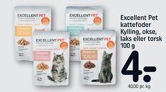 REMA 1000 Excellent Pet kattefoder Kylling, okse, laks eller torsk tilbud